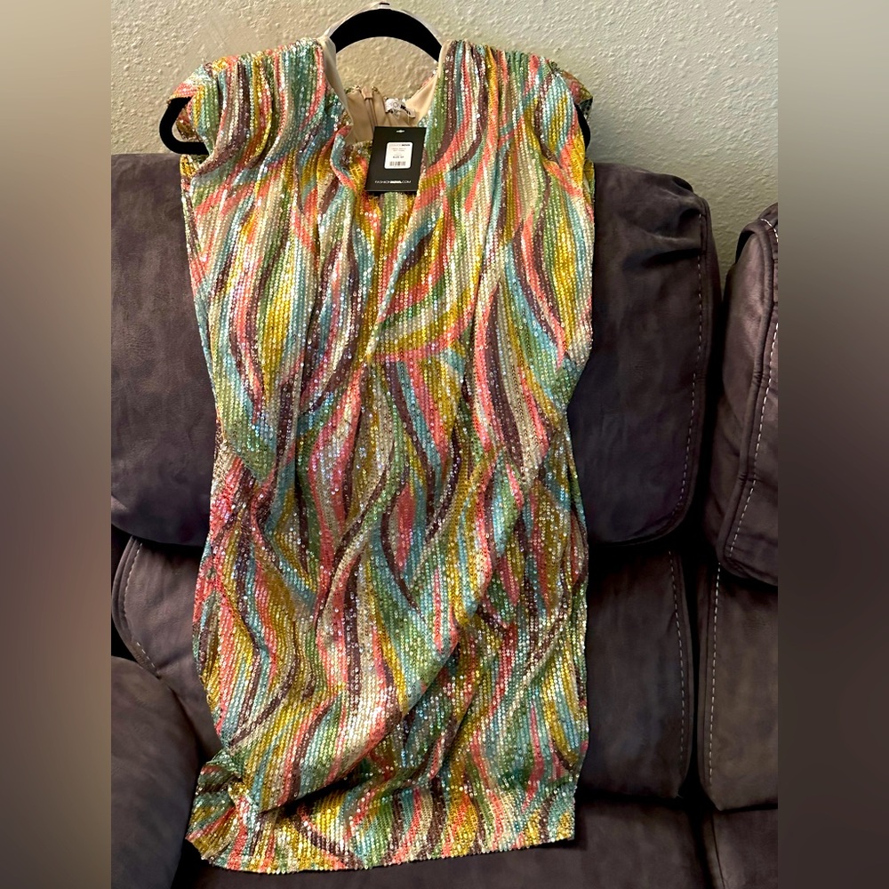 Fashion nova sequins dress new with tags